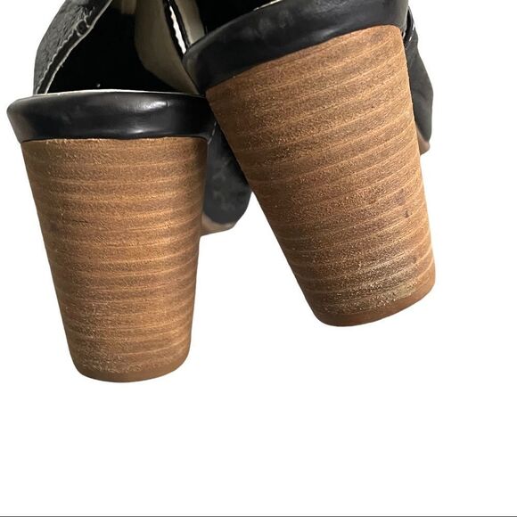 ITALMODA Leather Sling Back Open Toe Sandals Shoes Heel Floral Design Black 41 - Picture 7 of 12